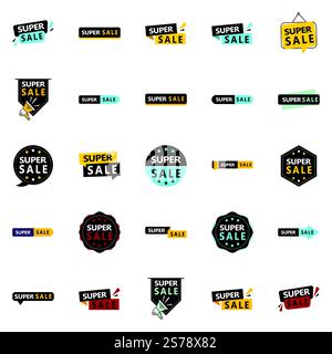 25 Super-Sale-Banner für Unternehmens- und Unternehmens-Websites Stock Vektor