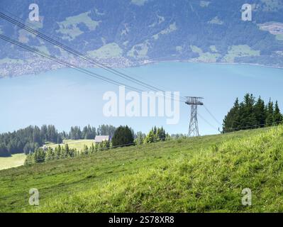 Ein Bild der Bergbahn in Beatenberg Schweiz Stockfoto