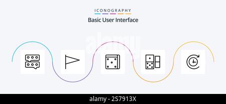 Basic Line 5 Symbolpaket Mit . Glücksspiel. Verstärkung Stock Vektor