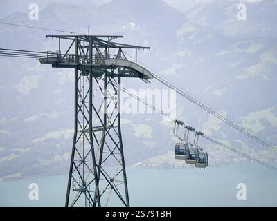Ein Bild der Bergbahn in Beatenberg Schweiz Stockfoto