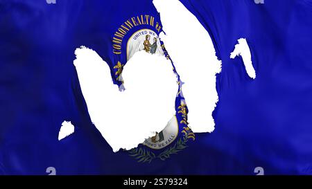 Ragged Kentucky State Flag, weißer Hintergrund, 3D-Rendering Stockfoto