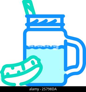 Saft Aloe Vera Farbe Symbol Vektor. SaftAloe Vera-Schild. Isolierte Symboldarstellung. Saft Aloe Vera Farbe Symbol Vektor Illustration Stock Vektor