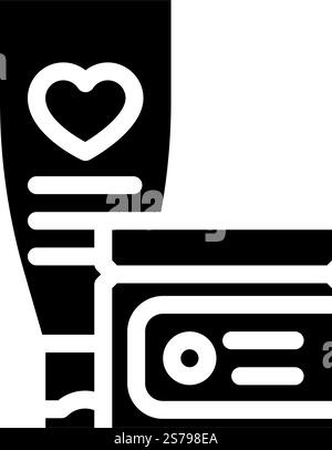 Körpercreme kosmetische Glyphe Symbol Vektor. Kosmetisches Zeichen für Körpercreme. Isolierte Symboldarstellung. Körpercreme kosmetische Glyphe Symbol Vektor Illustration Stock Vektor