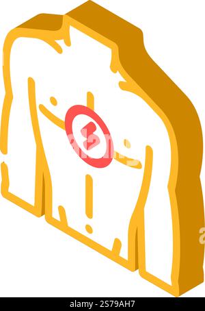 Brustschmerz Körperschmerz isometrischer Ikonvektor. Thoraxschmerz Körperschmerz Zeichen. Isolierte Symboldarstellung. Brustschmerzen Körperschmerzen isometrische Iconvektorillustration Stock Vektor