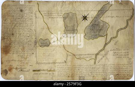 Der oben genannte Plan ist eine Beschreibung eines neuen Townships mit einer Menge von 7,5 km Land & Wasser, die vom Gericht den Eigentümern von Bakerstown so Call'd, Lying & Being im County Cumberland ... Deld gewährt wurde. In Falmouth, 4. September 1765. 1765 von Noyes Joseph Stockfoto