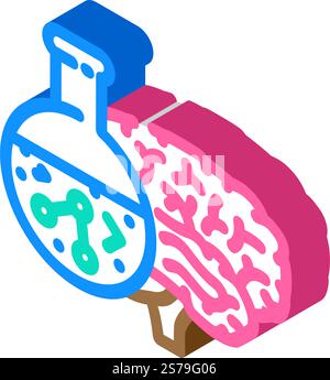 Wissenschaft Gehirn isometrischer Iconvektor. Wissenschafts-Hirnzeichen. Isolierte Symboldarstellung. Wissenschaft Gehirn isometrische Iconvektorillustration Stock Vektor