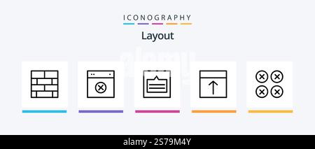 Layout Line 5 Symbolpaket Mit . Werkzeug. Website. Layout. Design. Kreatives Symboldesign Stock Vektor
