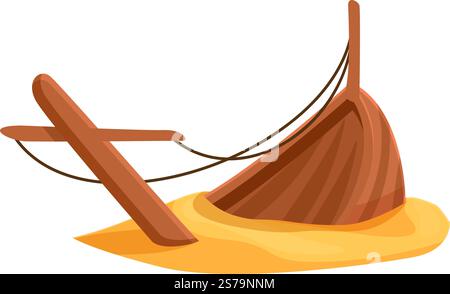 Piraten Schiffbruch Icon Cartoon Vektor. Altes Schiff. Segeln auf See. Piraten Schiffbruch Icon Cartoon Vektor. Altes Schiff Stock Vektor