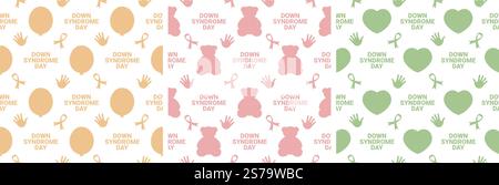 World Down Syndrome Day Seamless Pattern Design in Template handgezeichnete Cartoon Flat Illustration Stock Vektor