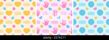World Down Syndrome Day Seamless Pattern Design in Template handgezeichnete Cartoon Flat Illustration Stock Vektor