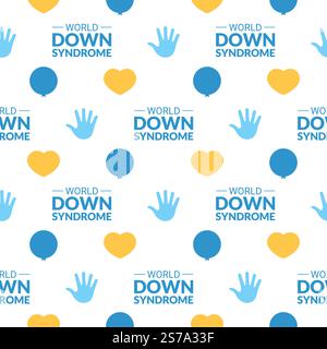 World Down Syndrome Day Seamless Pattern Design in Template handgezeichnete Cartoon Flat Illustration Stock Vektor
