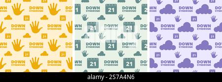 World Down Syndrome Day Seamless Pattern Design in Template handgezeichnete Cartoon Flat Illustration Stock Vektor