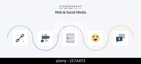Web Und Social Media Flat 5 Symbolpaket Mit . Benutzer. Benutzer. Mann! Chatten Stock Vektor