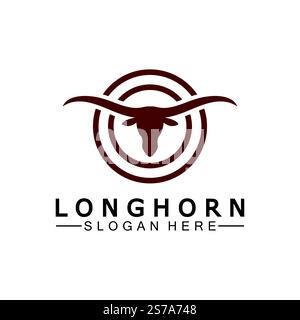 Logovorlage mit langem Horn, Vektordesign Stock Vektor