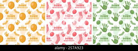 World Down Syndrome Day Seamless Pattern Design in Template handgezeichnete Cartoon Flat Illustration Stock Vektor