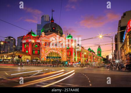 Weihnachtsbeleuchtung in Melbourne, Australien. Stockfoto