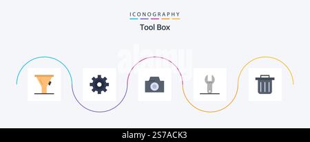 Tools Flat 5 Icon Pack Mit . Werkzeug. Stock Vektor