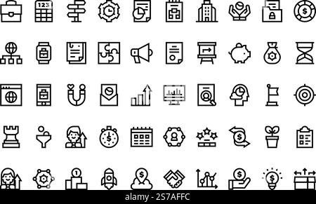 Hochwertige Sammlung von Vektorsymbolen mit editierbarer Kontur. Ideal für professionelle und kreative Projekte. Stock Vektor