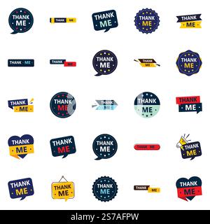 25 professionelle Dankesbanner, um Dankbarkeit zu zeigen Stock Vektor