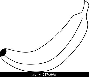Bananenmalvorlagen für Kinder. Umzeichnen und Färben von Banana. Bananenlinie Kunstvektor für Malbücher isoliert auf weißem Hintergrund. Kindergarten und Presc Stock Vektor