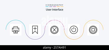 Benutzeroberflächenzeile 5 Symbolpaket einschließlich benutzeroberfläche. Ein. Benutzer. Schnittstelle. Nein. Nein Stock Vektor