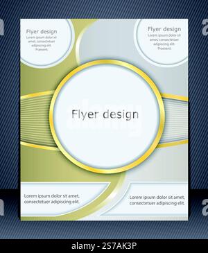 Flyer-Design in sanften Gelbtönen. Layout-Flyer, Vorlage oder ein Magazin-Cover, Website-Vorlage. Stock Vektor
