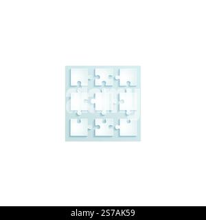 Teile von Papierpuzzles. Geschäftskonzept, Vorlage, Layout, Infografiken. Stock Vektor