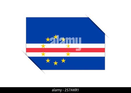Kap-Verde-Flagge - rechteckige bunte Flagge, die eine kulturelle Identität und ein kulturelles Erbe des Landes darstellt. Das Wesen des nationalen Stolzes und der Einheit. An den Ecken in einem Papieralbum befestigt Stock Vektor