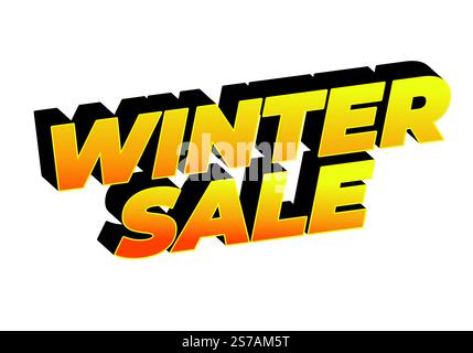 Text zum Winterangebot. Texteffekt-Design für Werbeanzeigen in auffälligen Farben Stock Vektor