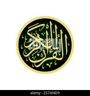 Al Quran Al Kareem Islamische Kalligraphie, das muslimische Heilige Buch Quran kareem Stock Vektor