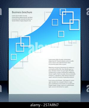 Geschäftsbroschüre. Blaue abstrakte Layoutvorlage mit Quadraten. EPS 10 Stock Vektor