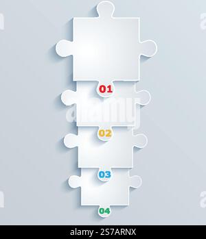 Teile von Papierpuzzles. Geschäftskonzept, Vorlage, Layout, Stock Vektor