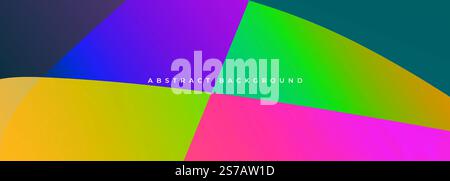 Farbenfrohes abstraktes Hintergrunddesign in leuchtenden Farben mit Kurven und dynamischen Verläufen. Vektorabbildung Stock Vektor