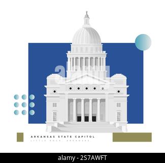 Arkansas State Capitol - Little Rock - Stock Illustration als EPS 10 Datei Stock Vektor