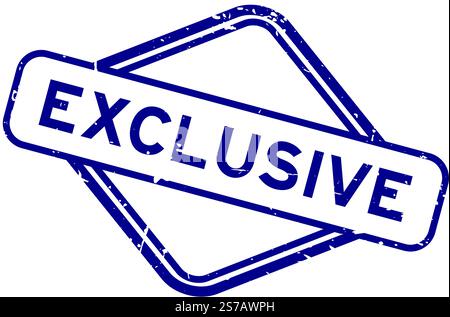 Grunge Blue Exclusive Wort Gummisiegelstempel auf weißem Hintergrund Stock Vektor