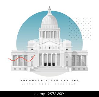 Arkansas State Capitol - Little Rock - Stock Illustration als EPS 10 Datei Stock Vektor