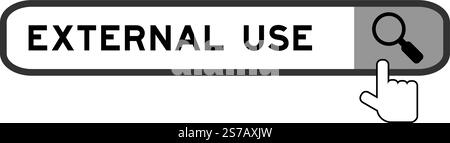 Suchbanner im Wort externe Verwendung mit dem Symbol für die Handlupe auf weißem Hintergrund Stock Vektor