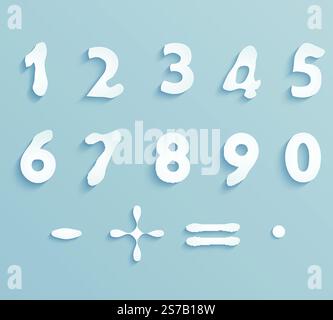 Weiße Ziffern auf blauem Hintergrund Stock Vektor
