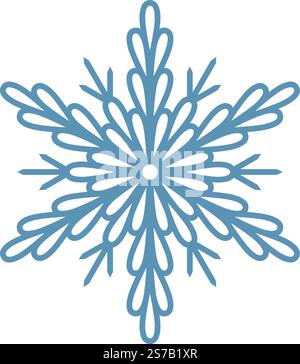 Die stilisierte Schneeflocke mit abgerundeten Kanten schafft ein zartes und elegantes Wintersymbol, ideal für Weihnachtsdekorationen und verschiedene Feiertagsprojekte Stock Vektor