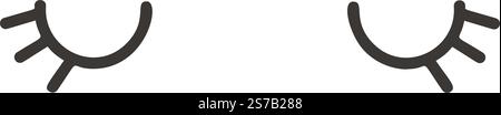 Einfache und minimalistische Illustration eines Paares geschlossener Augen mit Wimpern, die ein Gefühl der Ruhe, Ruhe und Entspannung vermittelt, ideal für Wellness Stock Vektor