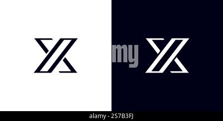 Klares und modernes Logo-Design mit dem Buchstaben X in einem stilisierten und geometrischen Format, das Innovation und Identität symbolisiert. Stock Vektor
