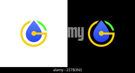 G-Logo mit einzigartigen und modernen Wassertropfen Stock Vektor