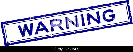 Quadratischer Gummisiegelstempel mit blauem Warnwort auf weißem Background Stock Vektor