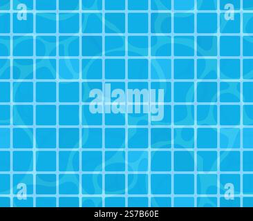 Die unteren Ätzstoffe des Schwimmbades welken und fließen mit Wellen. Nahtloses Muster. Textur der Wasseroberfläche. Draufsicht. Vektor Stock Vektor