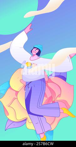3,12 internationaler Frauentag professionelle Frauen flache Zeichen Vektor Konzept Operation Hand gezeichnete Illustration Stock Vektor