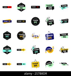 Bedanken Sie sich mit unseren 25-Pack Dankesbanner Stock Vektor