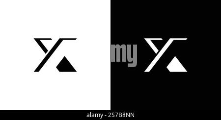 Klares und modernes Logo-Design mit dem Buchstaben X in einem stilisierten und geometrischen Format, das Innovation und Identität symbolisiert. Stock Vektor