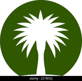 Datum Baum Palme Logo Vektor Illustration flache Design Stock Vektor