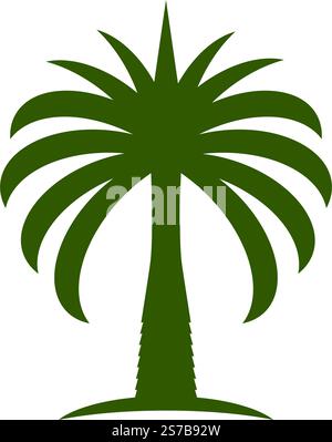 Datum Baum Palme Logo Vektor Illustration flache Design Stock Vektor