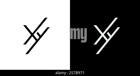 Modernes minimalistisches abstraktes XY-Logo in Schwarz und weiß Stock Vektor